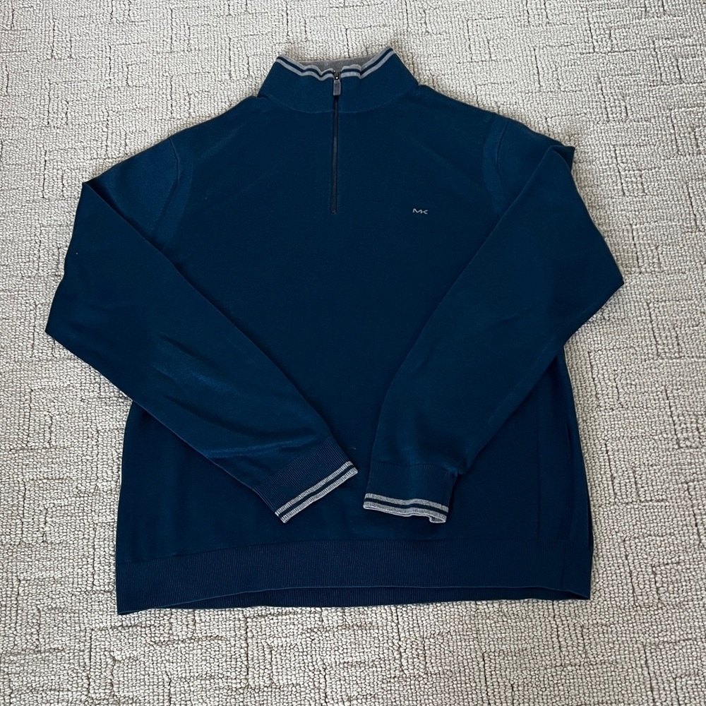 MICHAEL Michael Kors Dark Blue Zip-Up Sweater